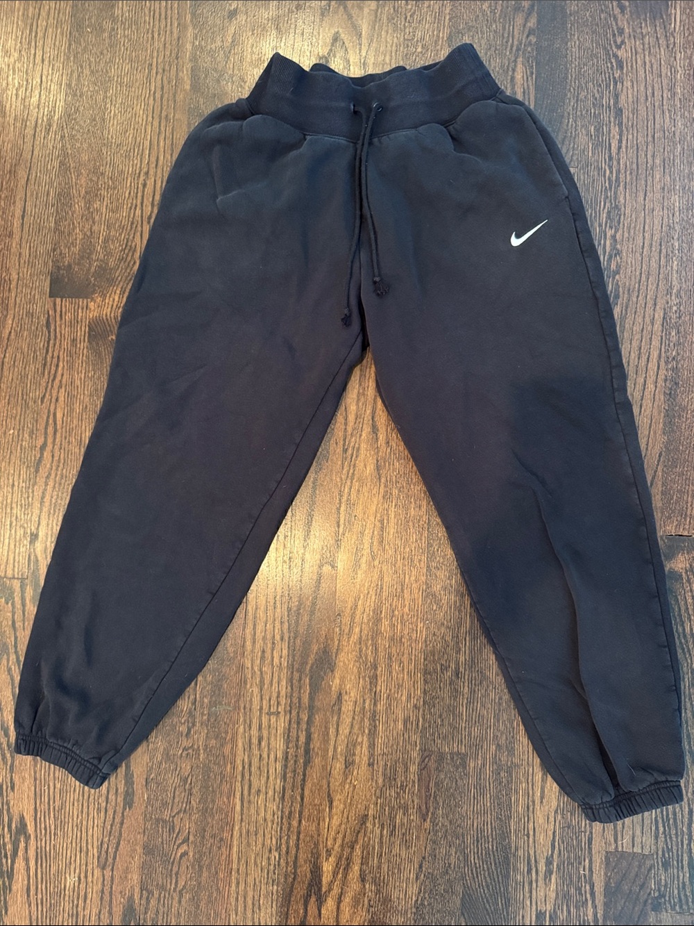 Nike Black Kids' Jogger Sweatpants with White Swoosh